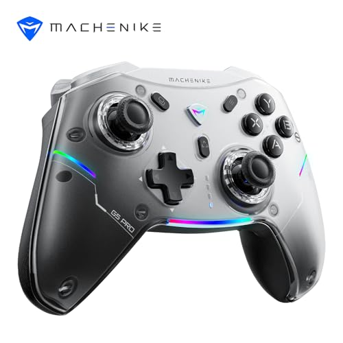 Machenike G5 Pro Mando PC Inalambrico for Windows,Switch,IOS&Android,Mando para PC,Hall Effect Joystick＆Triggers/Gyroscope,RGB Lights (Negro)
