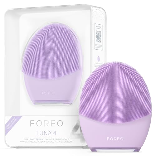FOREO LUNA 4 - Escova de limpeza facial - massajador facial reafirmante - cuidado antienvelhecimento - melhora a absorção - ferramentas simples para o cuidado da pele - pele sensível