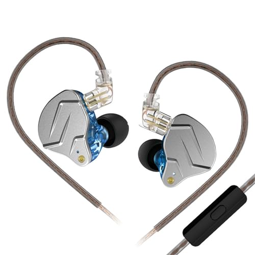 Yinyoo KZ ZSN Pro em auriculares intraurais para o ouvido Armature Balanced Driver tecnologia híbrida 1DD 1BA auriculares in Ear Monitor IEM de ouvido confortáveis (azul com microfone)