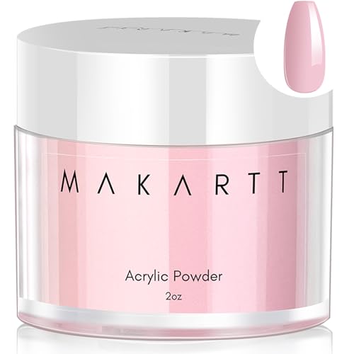 Makartt Pó acrílico 2 oz rosa pó de unhas acrílicas profissional de cor suprimentos para unhas acrílicas sistema de unhas acrílicas em pó para meninas e mulheres de longa duração
