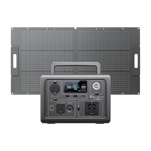 BLUETTI EB3A Gerador solar com painel solar de 100 W (envio separadamente), estação de energia portátil de 268 Wh, saídas de AC de 600 W (pico de 1200 W), bateria de apoio LiFePO4 para acampar