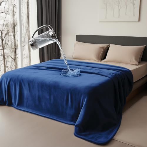 Bedding Aid Cobertor impermeável, manta impermeável cama, manta impermeável cão, manta impermeável sofá (azul escuro/verde escuro, 102 x 152 cm)