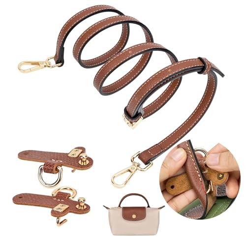 GADITIEK Bolsa de ombro para Longchamp mini ajustável sem fivela para bolsa mulher - universal, não precisa de perfurar - castanho, prática e robusta para qualquer ocasião