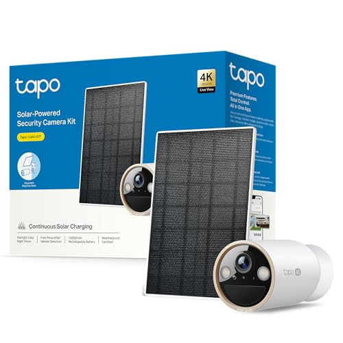 Tapo C460 Kit solar câmara de vigilância exterior Starlight cor visão noturna dupla banda Wi-Fi base magnética gravação microSD criptografada detecção de IA bateria de 10000 mAh, câmara 4K 8MP