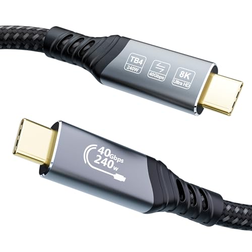 EUDOBEL USB C Cabo Thunderbolt 4 1 m, USB 4 8 K@60Hz 4K@144Hz PD3.1 240 W 5 A, 40 Gbps USB C cabo Thunderbolt 5, Thunderbolt 3, eGPU, SSD, MacBook, Docking, Hub, VR, MR, MR, MR, M, M, M, MR, M, M, MM,