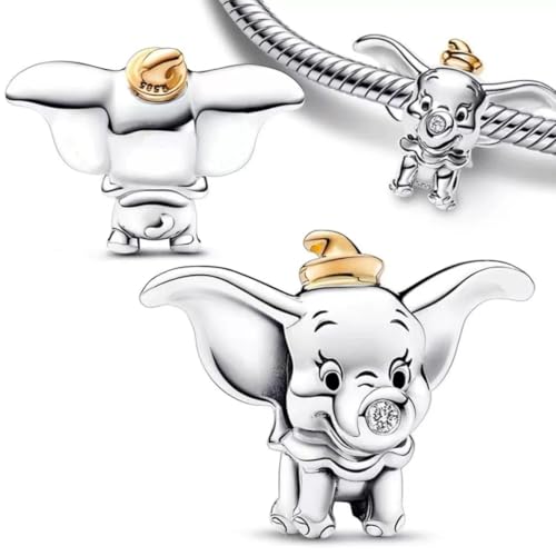 GHMIOU Charm - Missangas de prata de lei 925 com contas de desenhos animados de prata de lei 925, prata esterlina