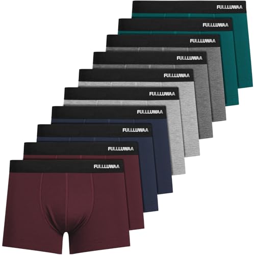 Fullluwaa Cuecas homem boxer, boxers homem pack (pack de 10), algodão, confortável e ajustado