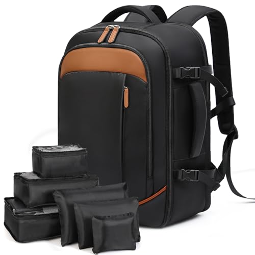 Lekespring Mochila viagem cabine avion 40 x 20 x 25 | mochila de viagem para mulher e homem - malas de viagem cabine com 6 malas organizadoras - férias negócios viagens escola