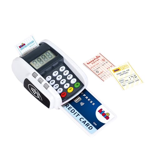 Theo Klein 9360 Terminal de pagamento com luz e som I complemento que funciona com pilhas para caixa registadora de brinquedo I inclui função de pagamento sem contacto