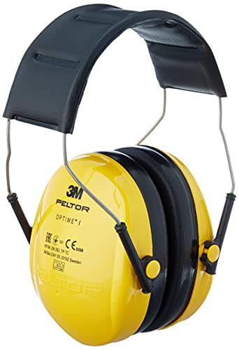 3M Peltor Optime I Kapselgehörschutz H510A mit weichen Polstern – leichter Gehörschutz, schützt vor hohen Geräuschpegeln im Bereich von 87-98 dB (SNR: 27 dB), gelb, 1-er-Pack