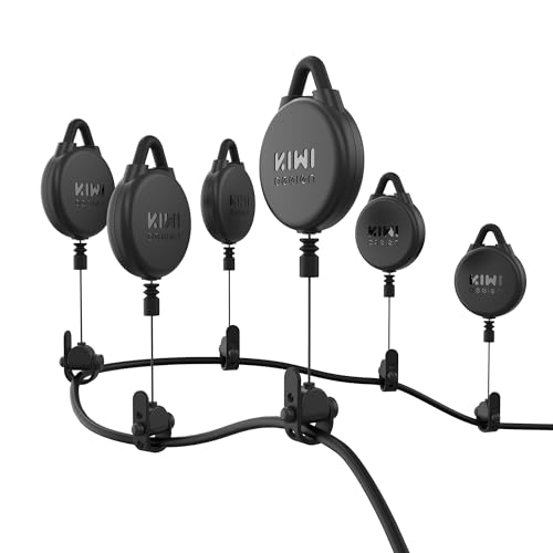 KIWI design Gestão de cabos VR, 6 pacotes de sistema de polia VR compatível com Quest 3S/3/2/1/HTC Vive/Pro/PSVR/Valve Index VR acessórios (preto)