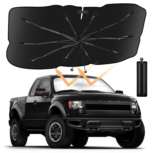 Guarda-sol carro dianteiro, guarda-sol guarda-chuva carro atualizado separador carro dianteiro proteção UV e bloqueio térmico para a maioria dos carros (145 × 85 cm)