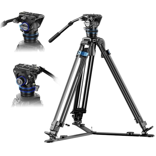 Tripé de vídeo SIRUI SQ75A alumínio com cabeça fluída hidráulica S5 | sistema rápido de 178 cm | amortecimento contínuo inclinação/pão, 8 kg carga máxima