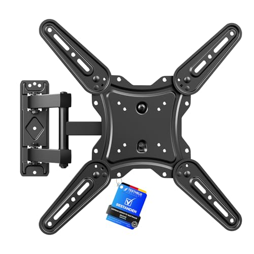 GRIFEMA GB1010 Suporte para TV parede para ecrãs, 26 – 65 pol, suporte de televisão rotativo inclinável, com braço extensível, suporta 35 kg, máximo VESA 400 x 400 mm, montagem fácil
