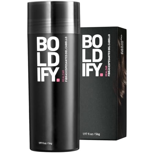 BOLDIFY - Fibras capilares ocultam completamente a perda de cabelo, 100% fibras de algodão não detetáveis, frasco gigante de 56 g, espessamento instantâneo do cabelo (castanho médio)
