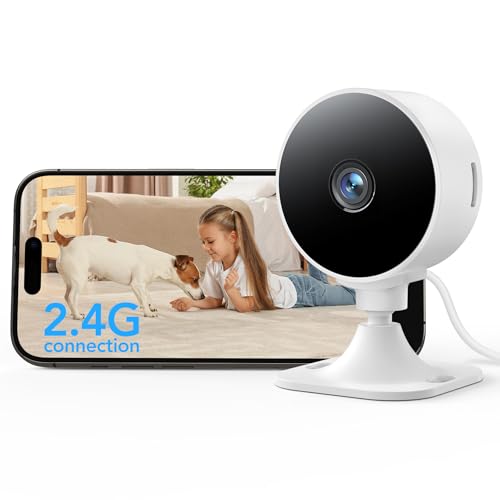 GNCC GC3 Câmara de vigilância WiFi interior 1080P, monitor para bebés e animais de estimação com visão noturna, lente fixa, detecção de humano e áudio bi-direcional, modo de privacidade, compatível