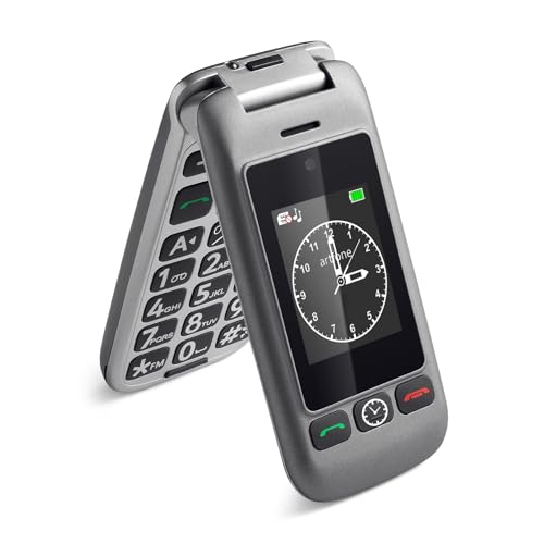 artfone G6 4G Capa para telemóvel para idosos Botões e teclas grandes fagor telemóvel para idosos de ecrã duplo chamado rápido. Base de carregamentoSJFS Câmara. Botão SOS Bateria 1300 mAhSJFS USB-C