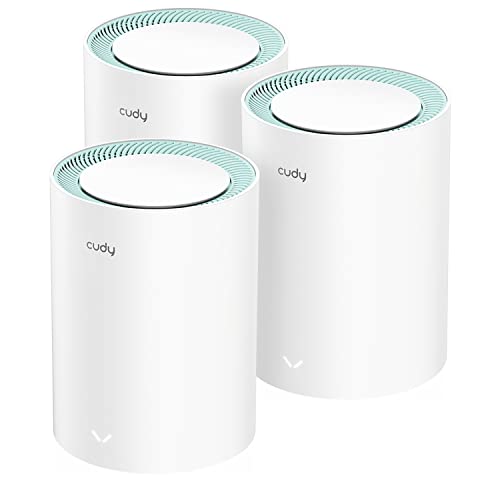 Cudy AC1200 Gigabit Sistema Wi-Fi de malha completa, banda dupla, extensor WiFi, portas Gigabit, antena de alto ganho, VPN, Cloudflare, conecta até 100 dispositivos, M1300 3 unidades ete