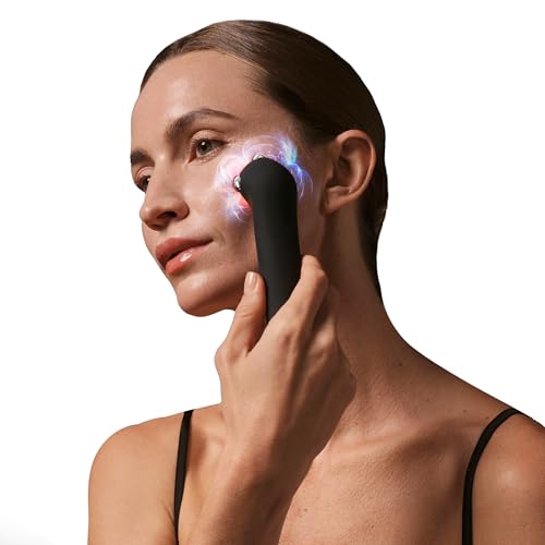 FAQ 402 Dispositivo de elevação facial com micro corrente dupla - massajador facial afirmante, drenagem linfática, luz vermelha e infravermelha para redução de inchaço, tonificação e anti-rugas