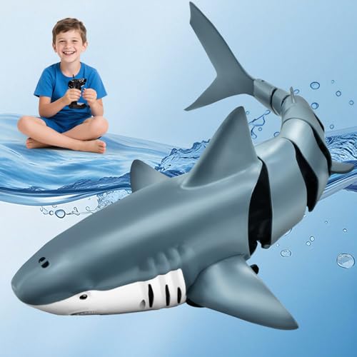 YOOHBERRYS Tubarão remoto extra grande, barco tubarão remoto de 2,4 GHz, tubarão de brinquedo com função de mergulho, brinquedo de piscina presente para 6 anos menino menina
