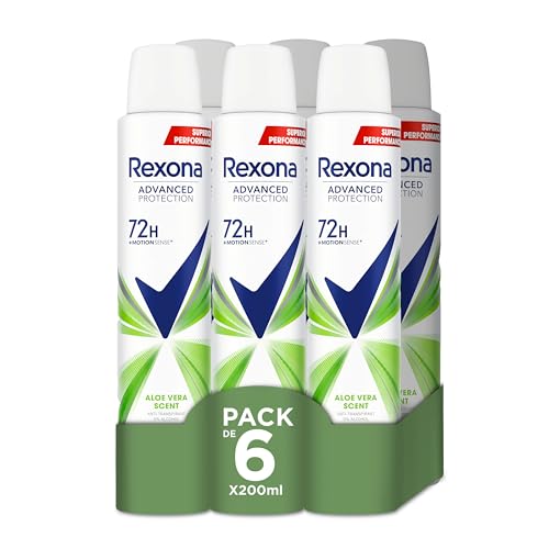 Rexona Advanced Protection desodorizante antitranspirante aerossol para mulher ALOE VERA 72h 200 ml 200 ml, conjunto de 6 unidades