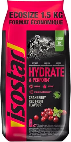 Isostar Hydrate & Perform - 1,5 kg de bebida eletrónica - solução eletrónica para melhorar o desempenho desportivo, sabor mirtilos, 1,5 kg (embalagem de 1)