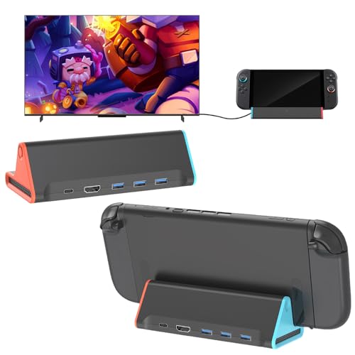 AriKroii Switch 2 Dock, Docking Station para Nintendo Switch 2, base de TV portátil compatível com 4K HDMI/3 portas USB 3.0/PD de 100 W, suporte de carregamento de substituição oficial (não porta LAN)