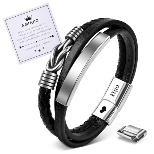 VU100 Presente para filho/homem pulseira de couro para homem te amo pulseira presente inspiração presente de aniversário para filho namorado esposo-com caixa de presente