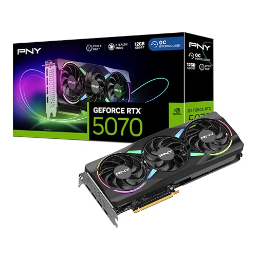PNY Placa gráfica GeForce RTX™ 5070 12GB ARGB OC DLSS 4 Triple ventilador