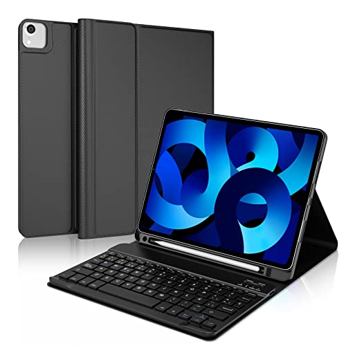 IVEOPPE Teclado iPad Air 5 geração 2022, teclado iPad Air 4 geração 2020, teclado iPad Pro 11 4/3/2/1 Gen, capa teclado espanhol Ñ Bluetooth removível para iPad Air 5/4 10.9"/Pro 11 11 11", Preto