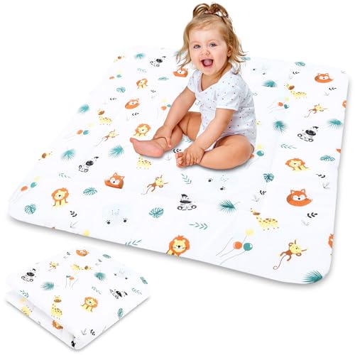 Tapete de bebé acolchoado dobrável - manta de jogo para bebés tapete de chão infantil ou tapete infantil quarto para meninos e meninas 100 cm safari