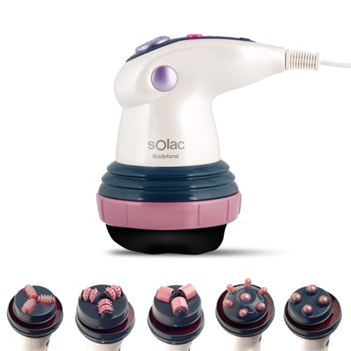 Solac Sculptural ME7711 - Sistema lipo-modelador profissional anticelulite e para combater a flacidez, 6 cabeças de tratamento intercambiáveis, cor branca pérola