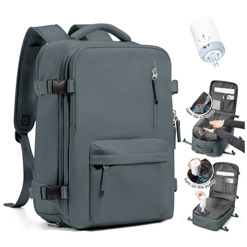 SZLX Mochila de viagem a vácuo com bomba mochilas viagem cabine avion 40 x 30 x 20 Ryanair Vueling Wizzair bagagem de mão 40 x 20 x 25 Ryanair vazio malas 45 x 36 x 20 Easyjet mochila portátil 14