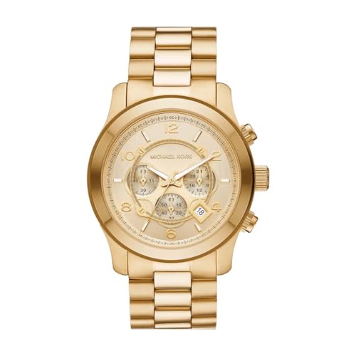 Michael Kors Reloj Runway para Hombre, Movimiento cronógrafo de Cuarzo con Correa de Acero Inoxidable
