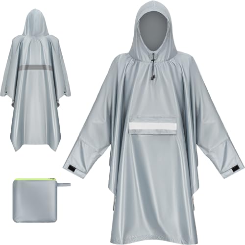 WACCET Capa de chuva impermeável para chuva, mulher unissexo leve poncho de chuva impermeável multiusos para o ar livre acampamento caminhadas e pesca