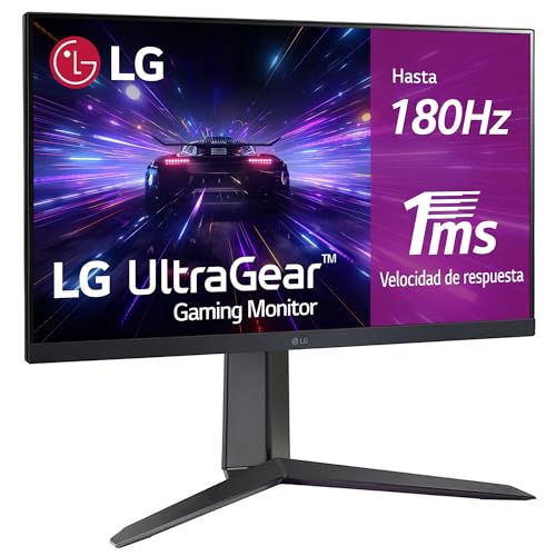 LG 24GS65F-B Monitor ultragear, ecrã IPS (1920x1080), 16:9, 180 Hz, 1ms Black Stabilizer, G-Sync compatível e FreeSync, preto