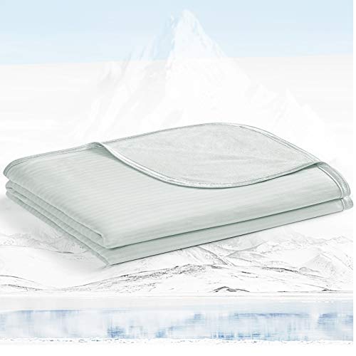 Avoalre 2 em 1 manta refrescante 150 × 200 cm manta verão de dupla face com fibra de bambu japonesa Q-MAX >0,5 respirável suave anti-estático alivia o suor e ajuda o sono para cama sofá, cinzento
