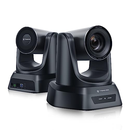 TONGVEO Câmara HDMI PTZ zoom óptico 20X, transmissão ao vivo da igreja USB 1080P 60 fps câmara para serviços de adoração conferência online, funciona com zoom fácil de configurar