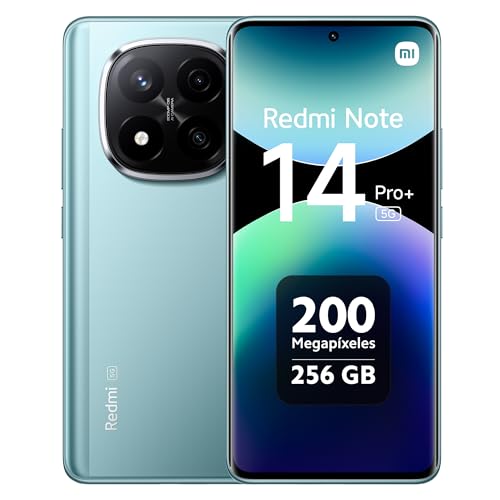 Xiaomi Redmi Note 14 Pro+ 5G, Smartphone de 8+256 GB, ecrã de 6,67" AMOLED FHD+ 120Hz, Snapdragon 7s Gen 3, câmara de 200 MP, HyperCharge 120W, 5110 mAh, carregador não incluído, Ah, Ah Azul (Versão)