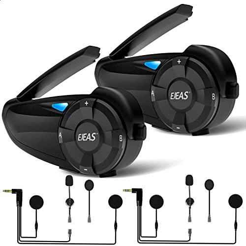 EJEAS Q7 Intercomunicador capacete melhorado, sistema de comunicação da Intercom Bluetooth 5.1 (pacote de 2)