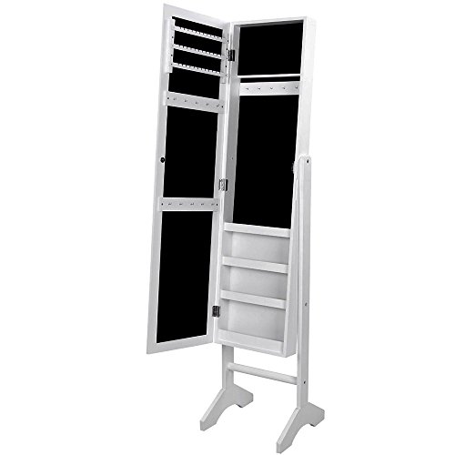 Songmics Espelho porta-joias de pé armário organizador de bijuteria MDF JBC77W