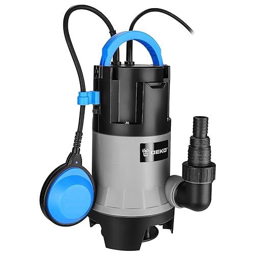 Bomba de água submergível: DEKO Bomba de água, bomba de água suja 750 W 14000 H/L, bomba esquisita com interruptor de flutuador para piscinas, porões, lagoas