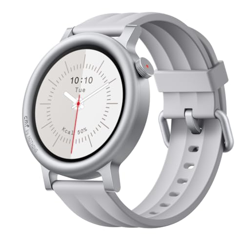 CMF by Nothing Watch 3 Pro Relógio inteligente com ecrã AMOLED de 1,43", 13 dias de bateria, GPS de banda dupla, chamadas Bluetooth com IA, controlo de ritmo cardíaco e sonho, cinzento claro
