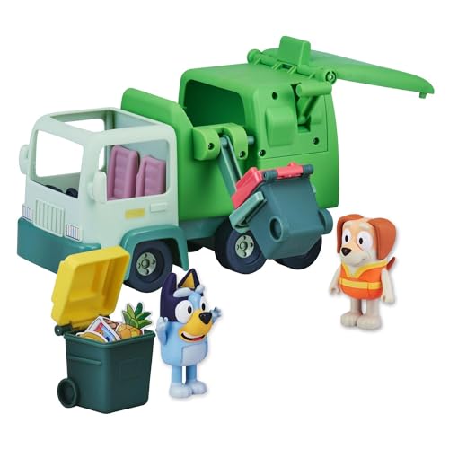Bluey O camião do lixo inclui, figura exclusiva do senhor do lixo e dois recipientes
