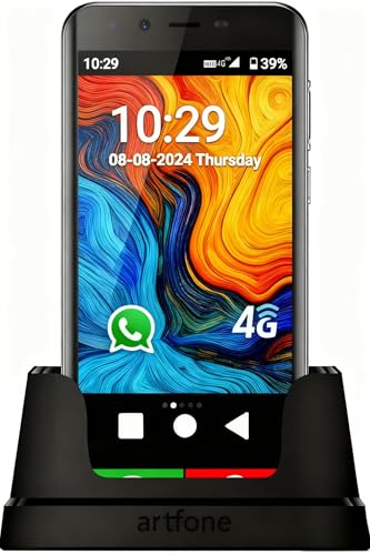 artfone Smart_500 4G Smartphone fácil de usar maiores Ícones XXLSJFS Telefone móvel para idososGZRD Tela 5" Botão Seguro Android 12 polegadas Câmara 13 MP Bateria de 2800 mAhGZRD WI-FIGZRD GPS