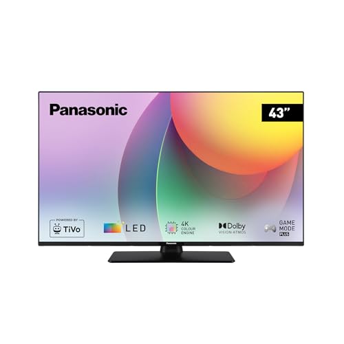Panasonic TB-43W60AEZ, W60 Series 43 polegadas 4K Ultra HD LED Smart TV, 2024, TiVo, 4K Colour Engine, Dolby Vision e Atmos, modo de jogo Plus, para uma experiência visual excecional
