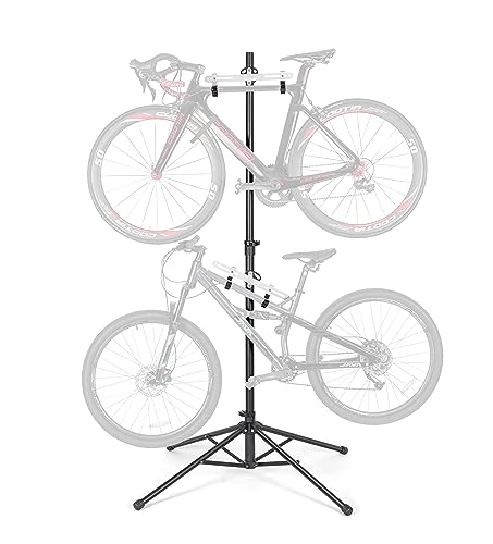 CXWXC Suporte de chão para 2 bicicletas, suporta até 50 kg/110 libras, suporte para bicicleta, interior e garagem ao ar livre