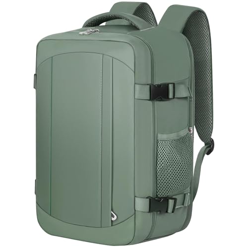 Ltemziiy Mochila viagem cabine avion 40 x 20 x 25 para Ryanair, mala de bagagem de mão mochila de cabine Travel Backpack tamanho 20 L, Verde escuro, 40 x 20 x 25 cm, Casual