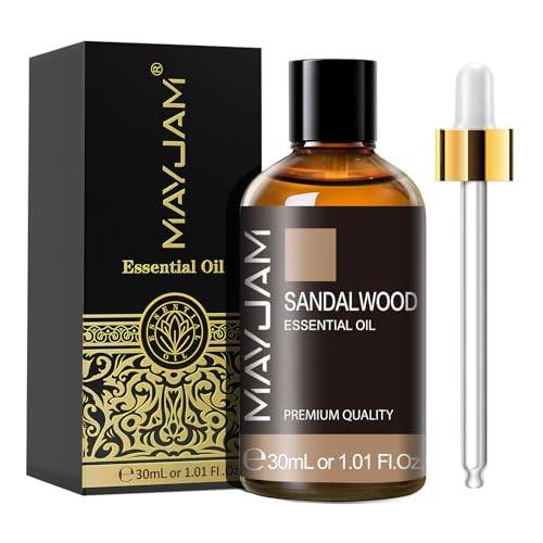 MAYJAM Óleo essencial de sândalo 30 ml, óleo de sândalo para difusor de humidificador, bricolagem, casa, armários