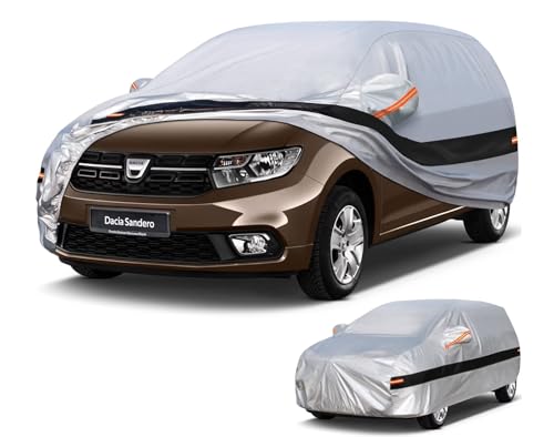 Holthly Capa de carro exterior para Dacia Sandero (2008-2025), capa de carro de 10 camadas de proteção, cobertura de carro 100% impermeável, antipoeira, corta-vento, impermeável à chuva, proteção UV